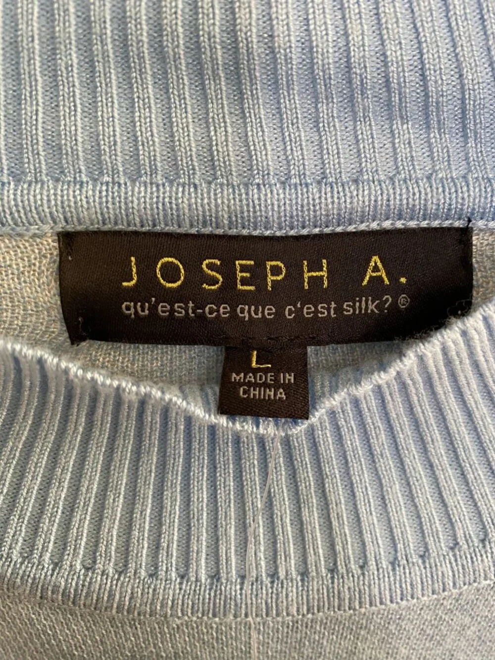 NWT Joseph A. Womens Geometric Poncho Sweater L Button Detail Pastel Blue/Gray - Picture 4 of 7